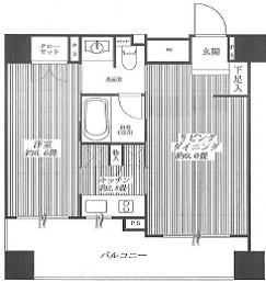 Floor plan. 1LDK, Price 32,800,000 yen, Occupied area 40.05 sq m , Balcony area 7.53 sq m