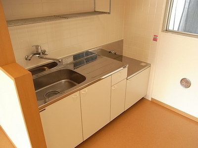 Kitchen. Two-burner gas stove installed Friendly Kitchen