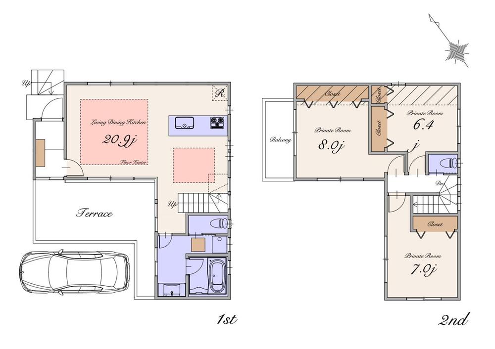 Compartment figure. Land price 53,100,000 yen, Land area 102 sq m