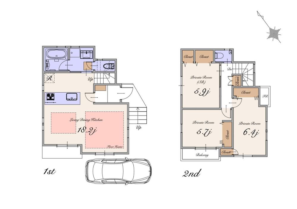 Compartment figure. Land price 44,900,000 yen, Land area 85 sq m