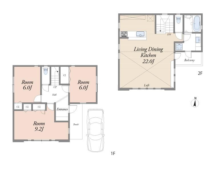 Building plan example (floor plan). Building plan example ( Issue land) Building price 30 million yen, Building area 99 sq m