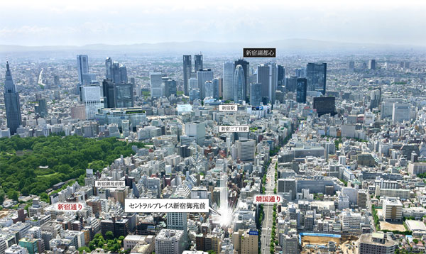 Surrounding environment. Helicopter shot