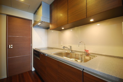 Kitchen. It utilizes a photograph of the same building, It might differ from the actual.