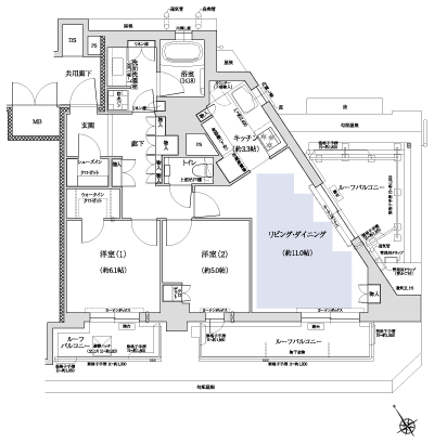 Floor: 2LDK + WIC + SIC, the area occupied: 67.8 sq m, Price: 72,900,000 yen, now on sale