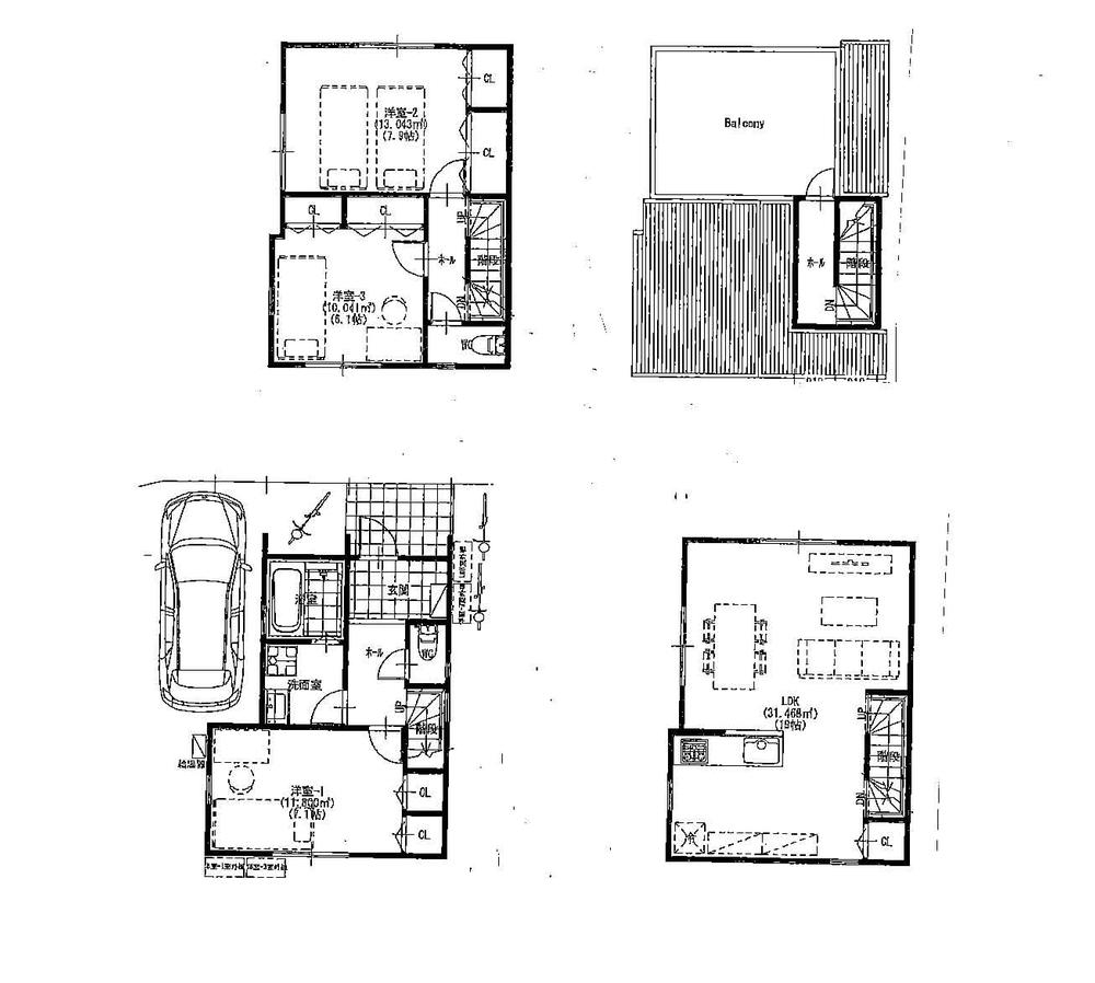 Floor plan. 68,800,000 yen, 3LDK, Land area 66.18 sq m , Building area 105.61 sq m