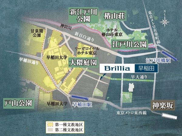 Building structure. Area conceptual diagram. It is conveniently located just a 4-minute walk from the station. And blessed with a good environment that second kind educational district