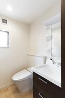 Wash basin, toilet. Example of construction