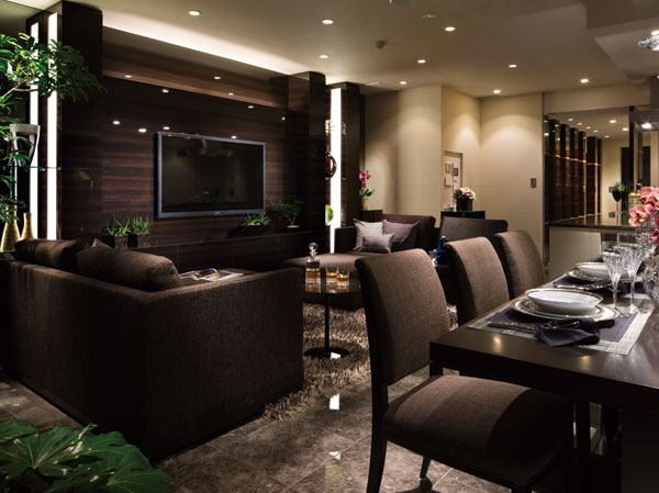 Living.  [Eco ideas full of next-generation Residence] Suitable for this land, Pay proper respect to the environment, Residence of the way to live in harmony with nature. PanaHome is give flagship ・ As a project, We have prepared a wide range of facilities, bringing together ecology technology that has been cultivated so far. (LIVING DINING)