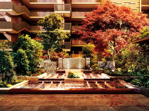 Shared facilities.  [Beautiful nature of hospitality] Beautiful natural space that extends to the central part of the building, "Shikisai of the garden.". In the side of seasonal rich planting, Basin will asserts the existence in cool. Flower and leaf color, The smell of the tree, The sound of water, Pleasant to the senses all. It is disconnected from the everyday, Moment is a private garden which is likely to forget where you are. (Shikisai garden "fort" (courtyard) Rendering)