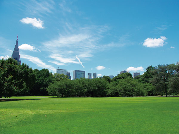 Surrounding environment.  [Shinjuku Gyoen] About 580,000 sq "Japanese Garden" in the space of m "British landscape garden" large garden "French-style shaping garden", and the like has been arranged. It is the attractions of Tokyo's leading cherry tree that was selected in Japan Sakura attractions 100 election. (Walk up to Okido Gate 7 minutes ・ About 550m)