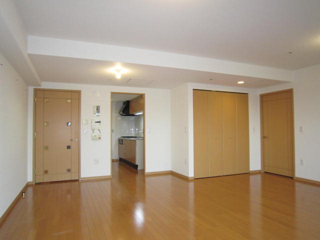 Living and room. Light brown interior is light impression of