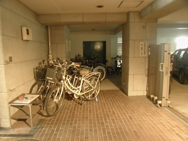Other common areas. Bicycle parking lot with a roof