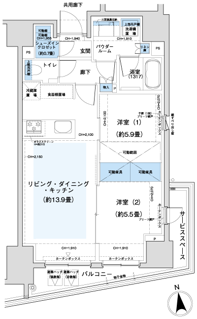 Floor: 2LD ・ K + SIC, the occupied area: 56.91 sq m, Price: 50,620,573 yen, now on sale
