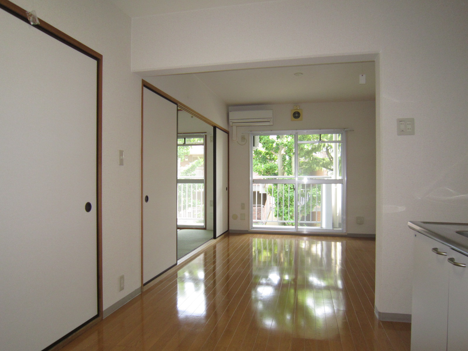 Living and room. Is refreshing green visible from the large opening