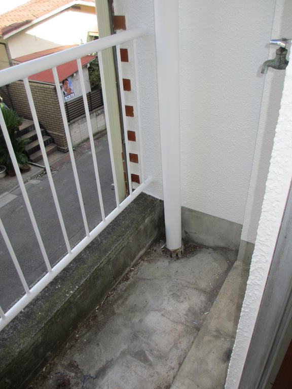 Balcony. This washing machine Storage.