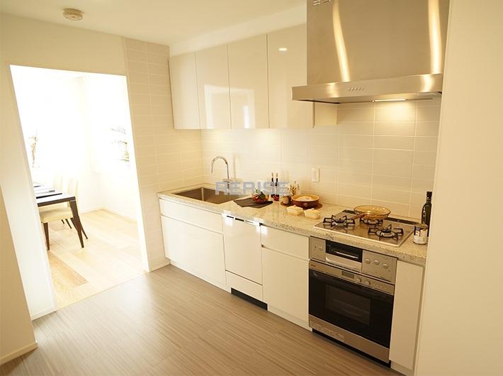 Kitchen. Dish washing and drying machine with a system Kitchen