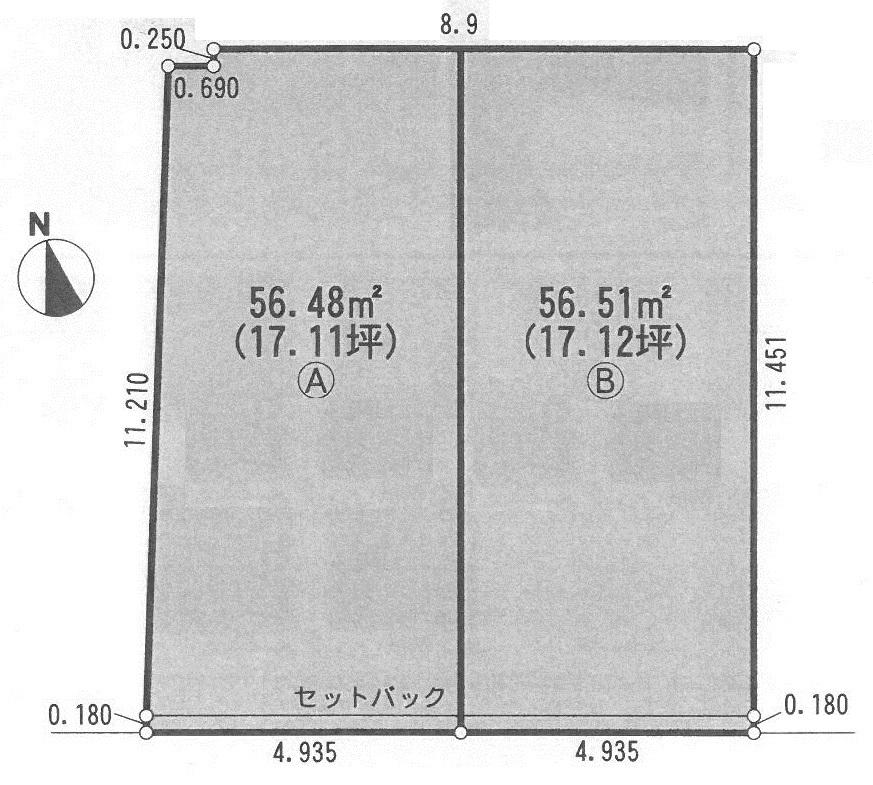 Compartment figure. Land price 37.5 million yen, Land area 56.48 sq m