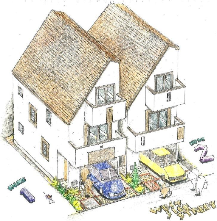 Rendering (appearance). (1, 2 Building) Rendering