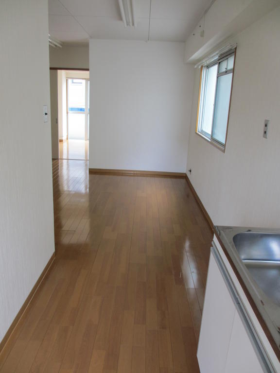 Living and room. Floors of shiny