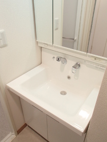 Washroom. Glad shower Dresser