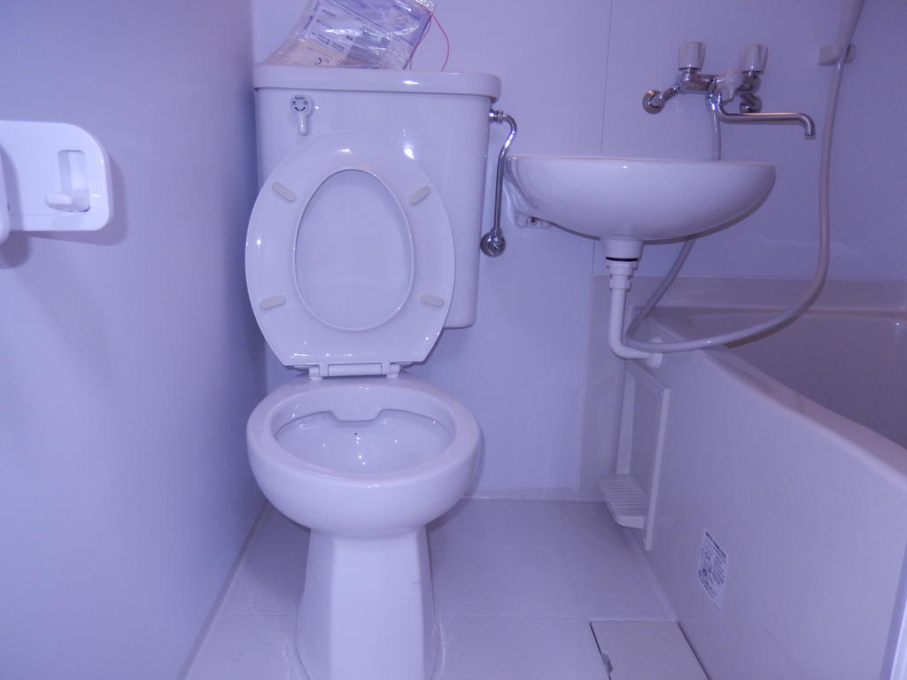 Toilet. Three sides is daylight