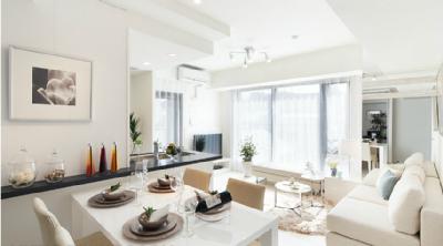 Living and room. City House Yotsuya-chome model room