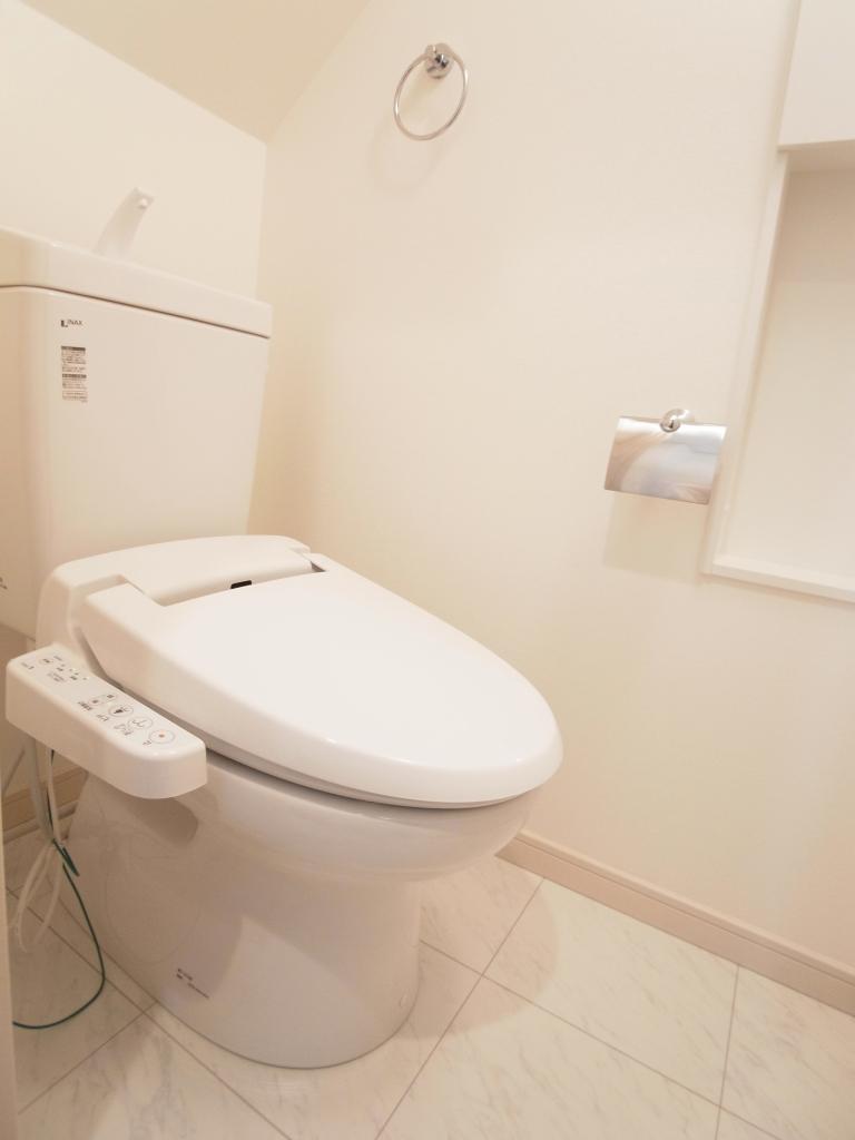 Toilet. Spacious restroom