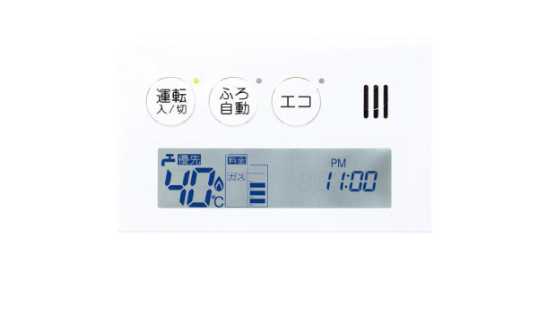 Bathing-wash room.  [Eco function with hot water supply remote control] Equipped with the "eco-driving function" to the hot water supply remote control of the kitchen and bathroom. Hot water supply amount can be automatically adjusted with the push of a remote control of the eco-switch, Energy saving ・ Effectively it is to save. Also, TES heat source machine gas of the day that was used in (eco Jaws) ・ The amount of hot water, Estimated use fee, Also it comes with a "Enerukku function" that displays the amount of CO2 emissions.   ※ There is a possibility that thinning hot water and use the hot water in the "eco-driving function" 2 or more places to use the.