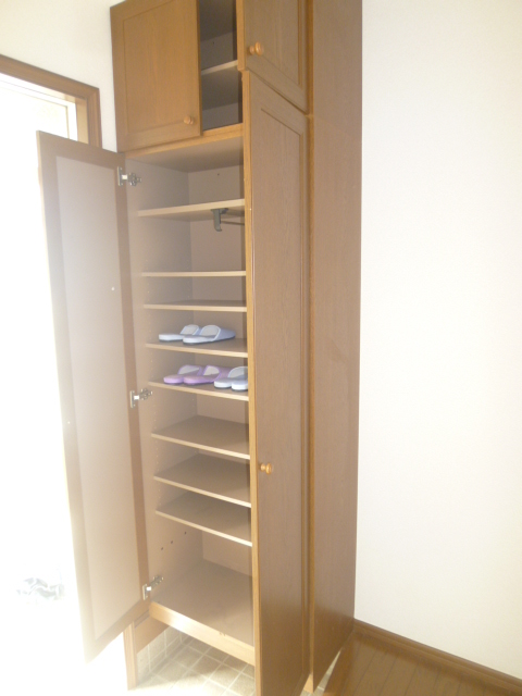 Entrance. Housed in a shoe closet with height is also safe