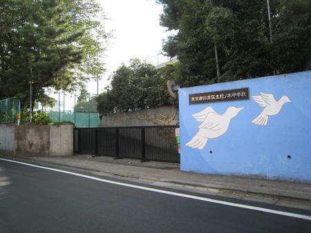 Junior high school. Pine trees 360m until junior high school