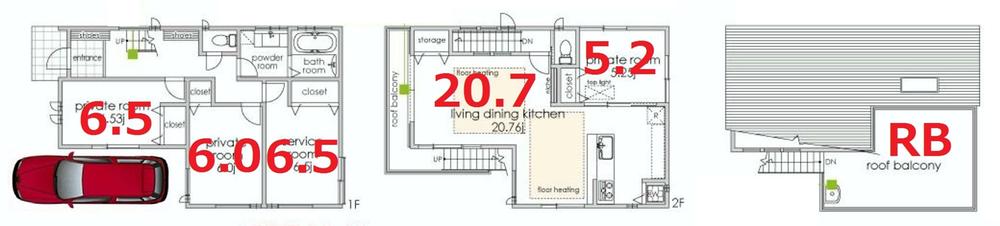 Floor plan. 57,800,000 yen, 4LDK, Land area 94.75 sq m , Building area 130.85 sq m