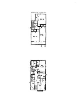 Floor plan. (Building 2), Price 66,800,000 yen, 4LDK, Land area 96.82 sq m , Building area 88.39 sq m