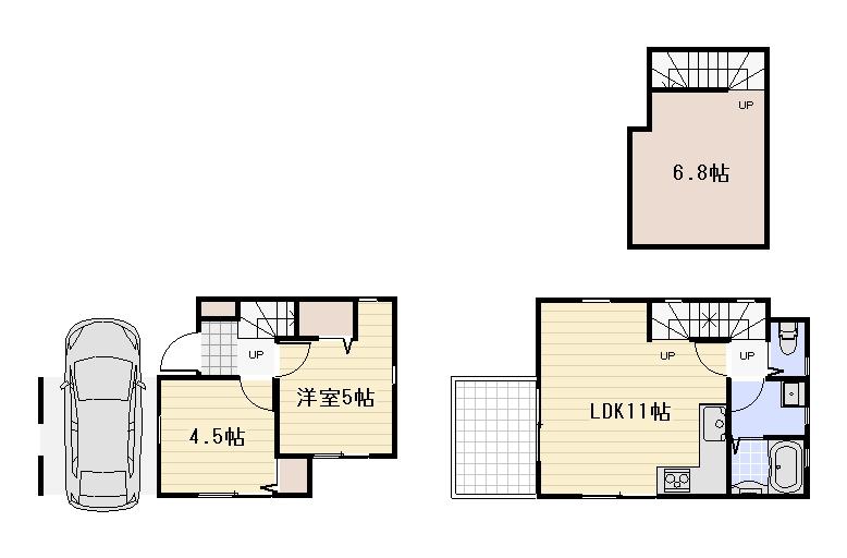 Floor plan. 39,800,000 yen, 2LDK + S (storeroom), Land area 48.95 sq m , Building area 48.12 sq m Floor