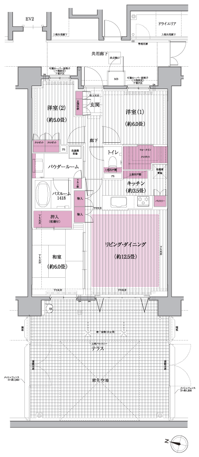 Floor: 3LDK + walk-in closet, the area occupied: 75.1 sq m