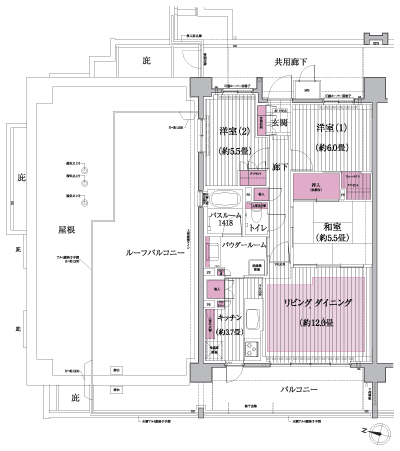 Floor: 3LDK + walk-in closet, the area occupied: 75.5 sq m