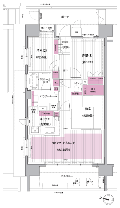 Floor: 3LDK, occupied area: 70.29 sq m