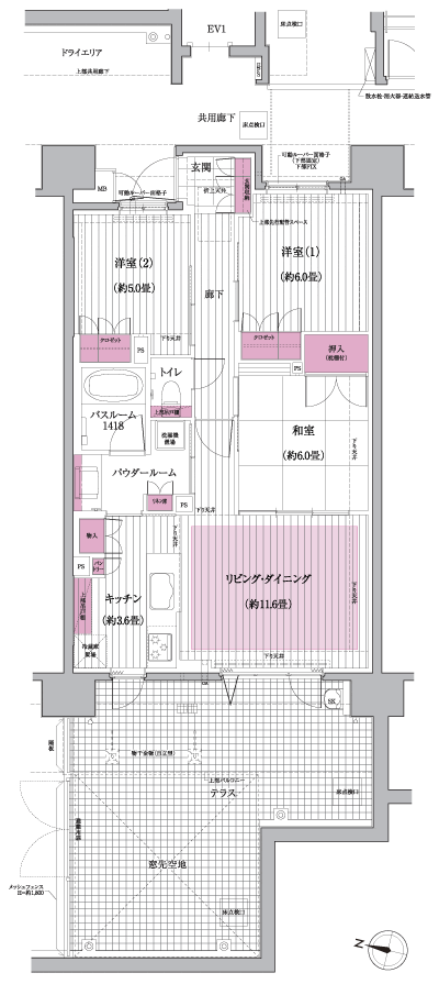 Floor: 3LDK, occupied area: 72.52 sq m