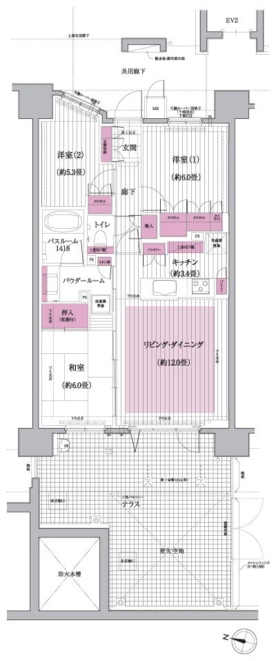 Floor: 3LDK, occupied area: 72.37 sq m