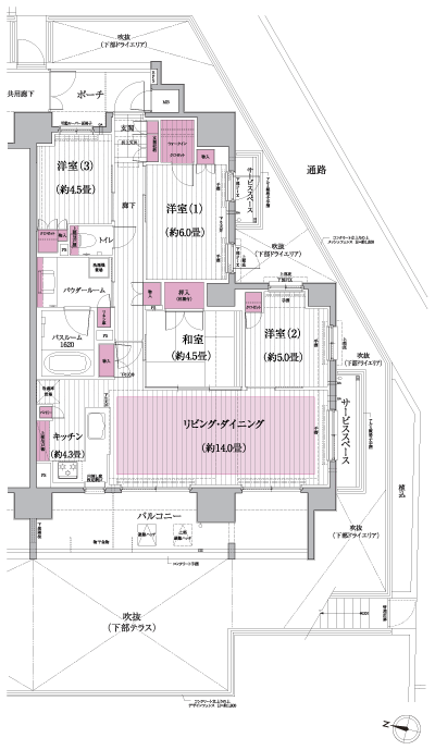 Floor: 4LDK + walk-in closet, the occupied area: 88.47 sq m