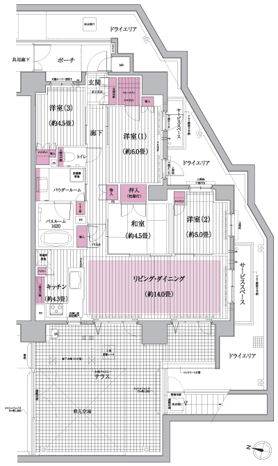 Floor: 4LDK + walk-in closet, the occupied area: 88.47 sq m