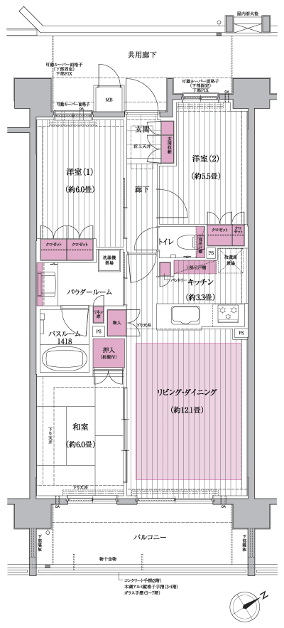 Floor: 3LDK, occupied area: 70.22 sq m