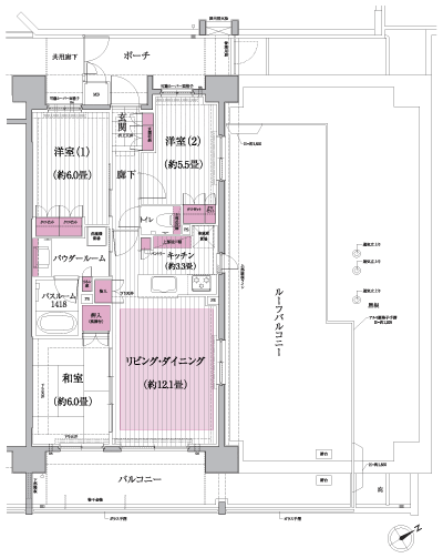 Floor: 3LDK, occupied area: 70.22 sq m