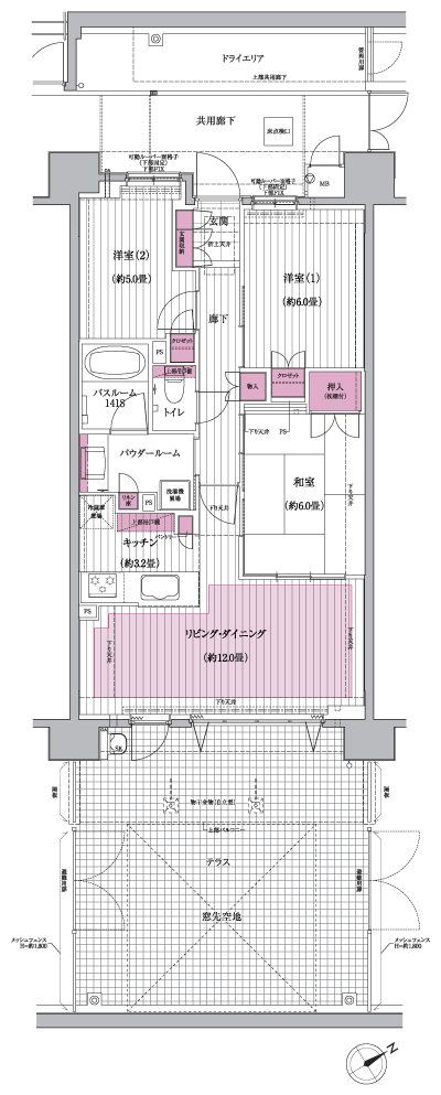 Floor: 3LDK, occupied area: 70.27 sq m