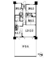 Floor: 3LDK + walk-in closet, the area occupied: 75.5 sq m