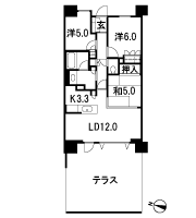 Floor: 3LDK, occupied area: 70.29 sq m
