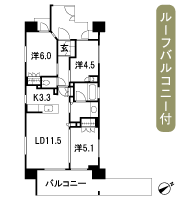 Floor: 3LDK, occupied area: 65.24 sq m