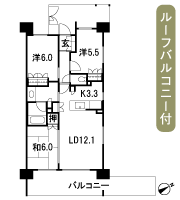 Floor: 3LDK, occupied area: 70.22 sq m