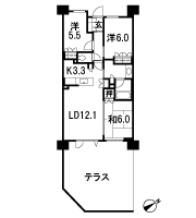 Floor: 3LDK, occupied area: 70.22 sq m