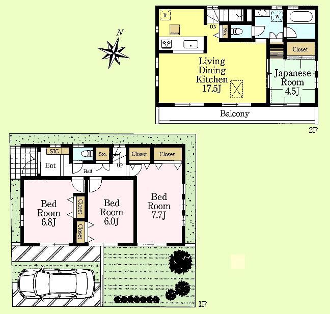 Floor plan. (G Building), Price 78,800,000 yen, 4LDK, Land area 100.01 sq m , Building area 97.7 sq m