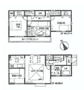 Floor plan. (4 Building), Price 58,800,000 yen, 4LDK, Land area 100.01 sq m , Building area 96.05 sq m
